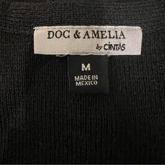 Doc & Amelia by Cintas Black Cardigan Sweater. 6 Buttons. Size M. - Picture 4 of 6